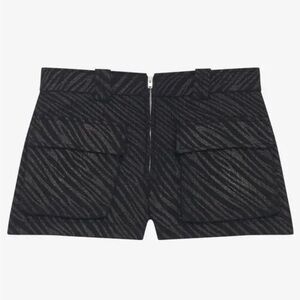 NWT IRO “Alecia” Black Zebra-Print Shorts